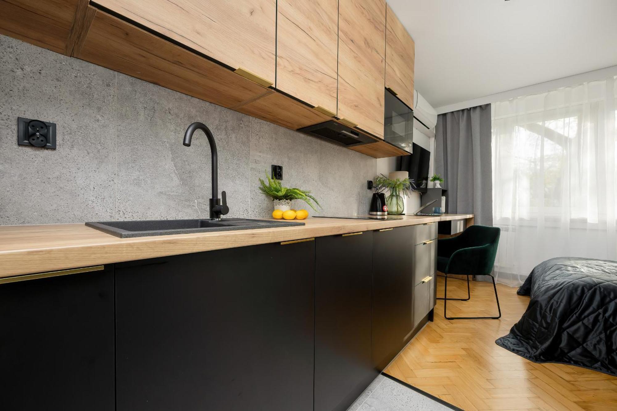 Modern Black & Wooden Apartment Warsaw Near The Airport By Noclegi Renters Exteriér fotografie